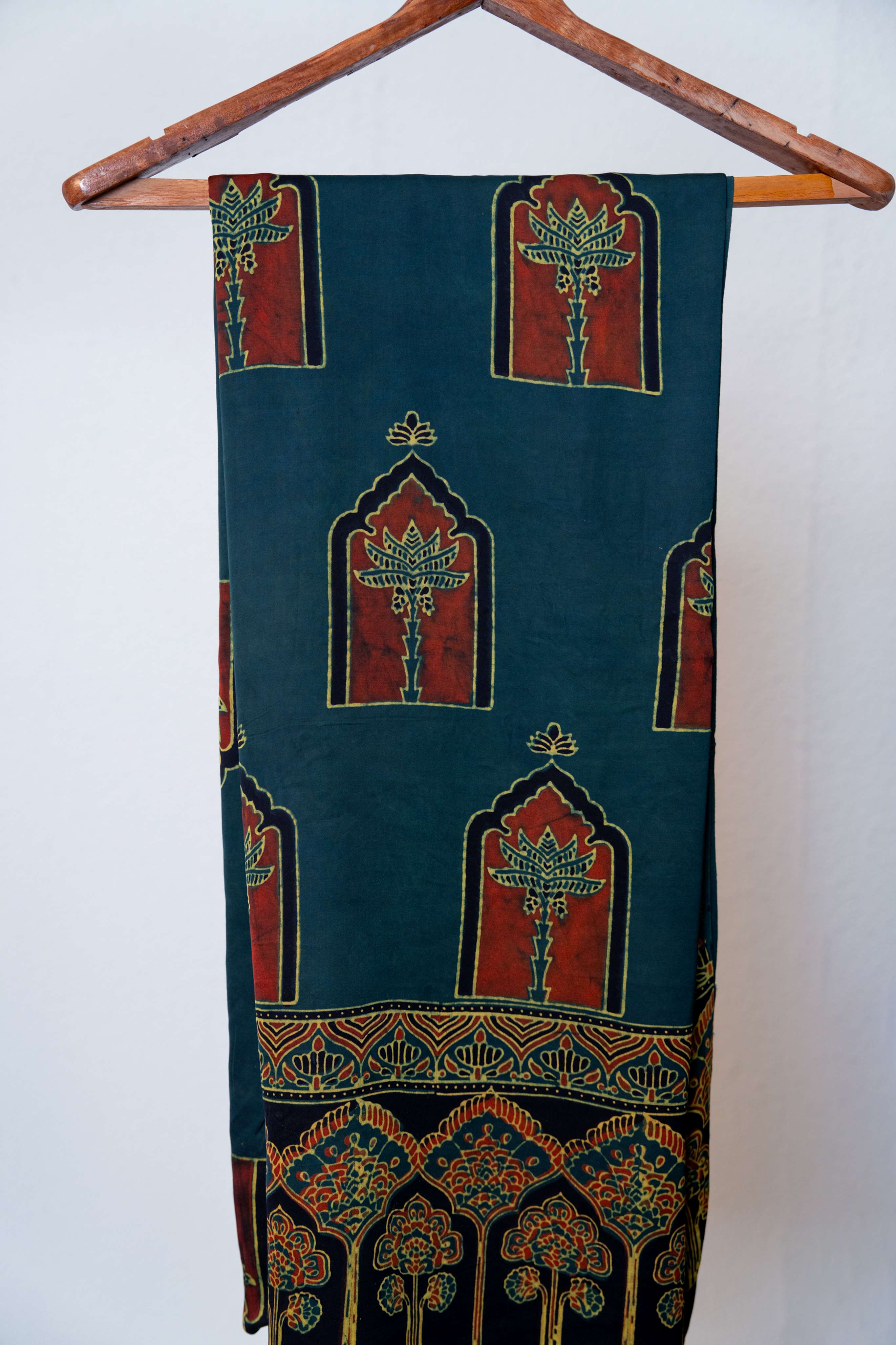 Dark Green Ajrakh Print Modaal Silk Kurta and Dupatta set