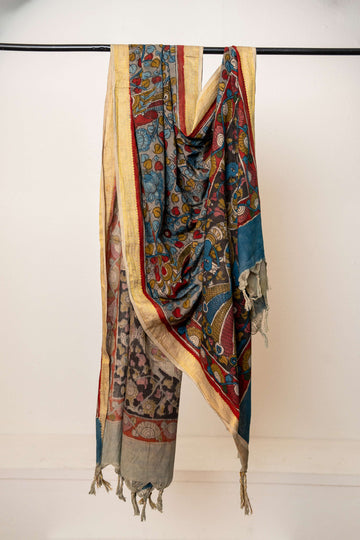 Handpainted Kalam Kari cotton dupatta