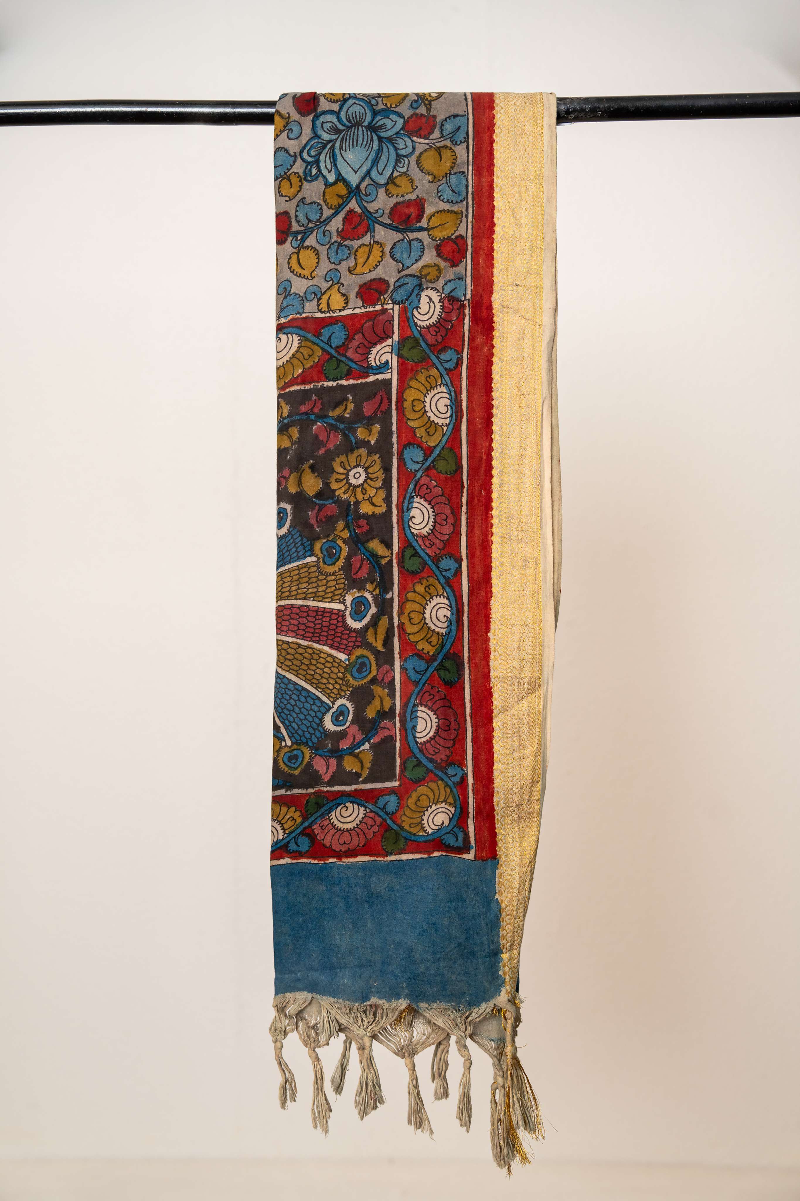 Handpainted Kalam Kari cotton dupatta